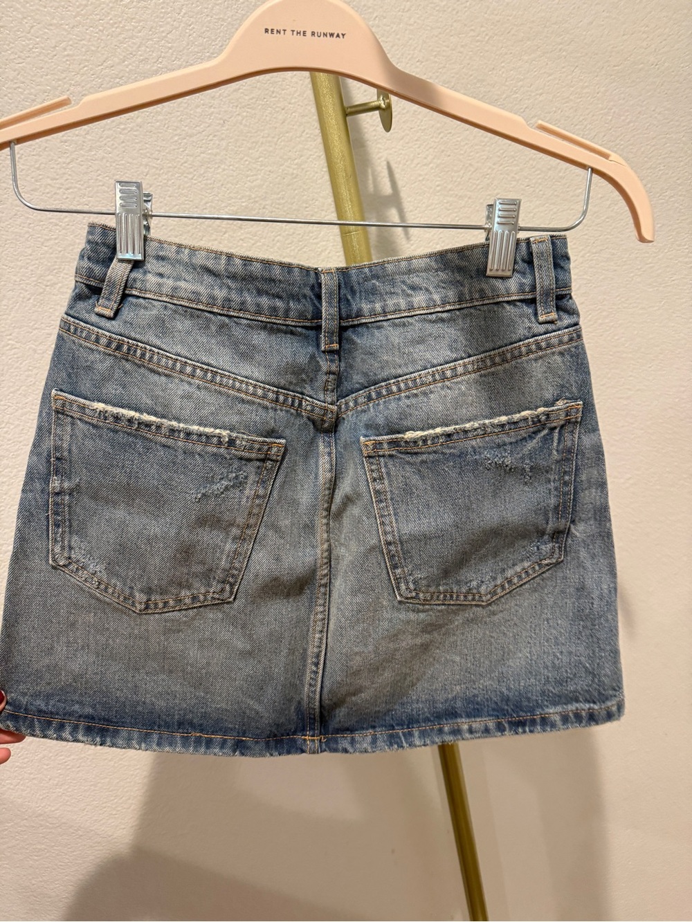 NWT Zara Distressed Denim Mini Skirt Light Wash XS - Picture 3 of 6